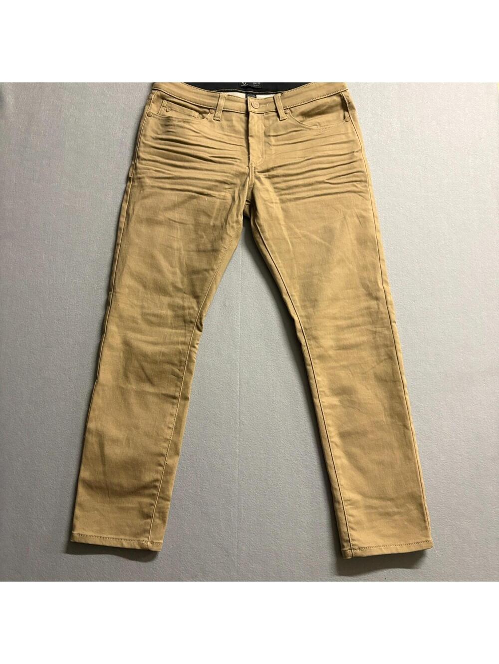 Fried Denim Slim Fit Pants Mens 34x30 Khaki Stretch Casual Streetwear Chino